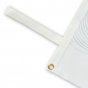 Vertical flag with ties and with no sleeves