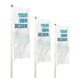 Venta de banderas verticales publicitarias para exteriores
