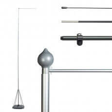 Soportes y m&aacute;stiles de aluminio para banderas oficiales y publicitarias