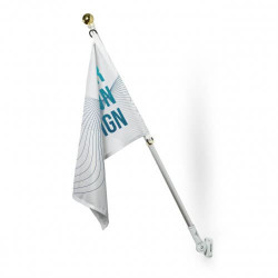 Pack completo de bandeira e mastro para parede