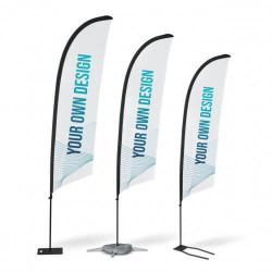 Tres Packs Fly Banner Surf con distintos tamaños y bases