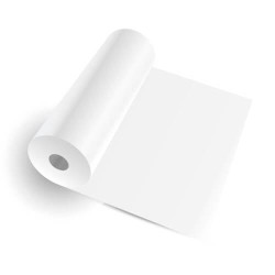 Rolo de tecido branco com 100 metros de comprimento