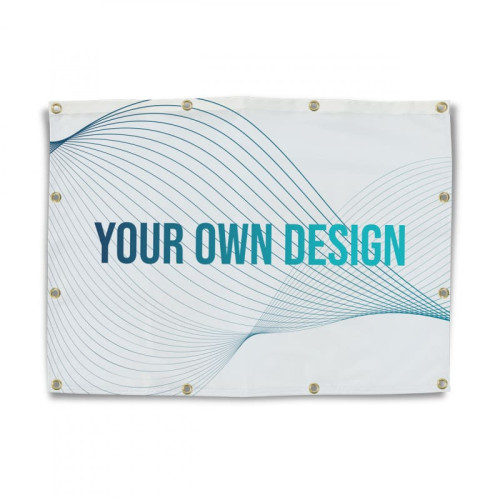Banner para publicidade com ilhós perimetrais a cada 50 cm