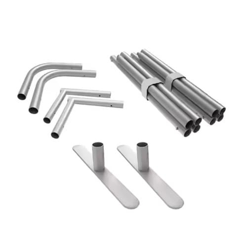 Peças que compõem o Wall Banner portátil tubular