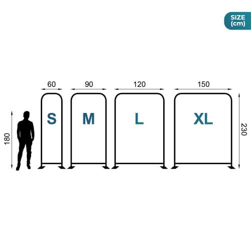 Infographie avec les dimensions des visuels seuls pour Wall Banner