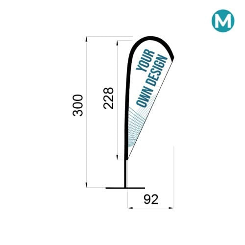 Infographie mesures Oriflamme Goutte Pack taille M