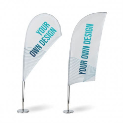 Dois Mini Wind Banners com Base Modelos Gota e Surf